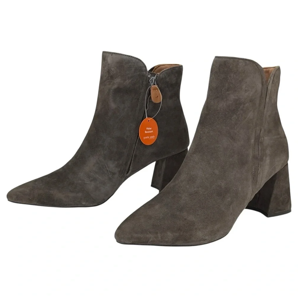 Gentle Souls Danbury Dark Olive Suede Womens Ankle Boots Size 11M - Picture 7 of 11